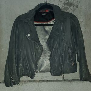 Womens Doma Grey Leather Jacket
